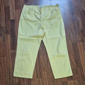 Talbots Yellow Cropped Pants Lightweight Spring Essential